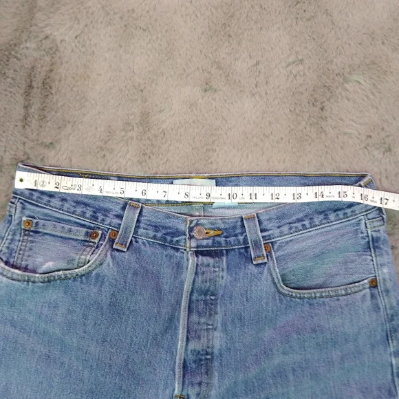 Vintage Levis 501 High Rise Straight Leg Button Fly Jeans 34x32 - Picture 5 of 8